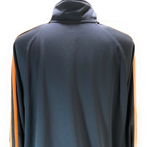 Adidas Track Sweater Dark Gray Orange Strips - Picture 2 of 6